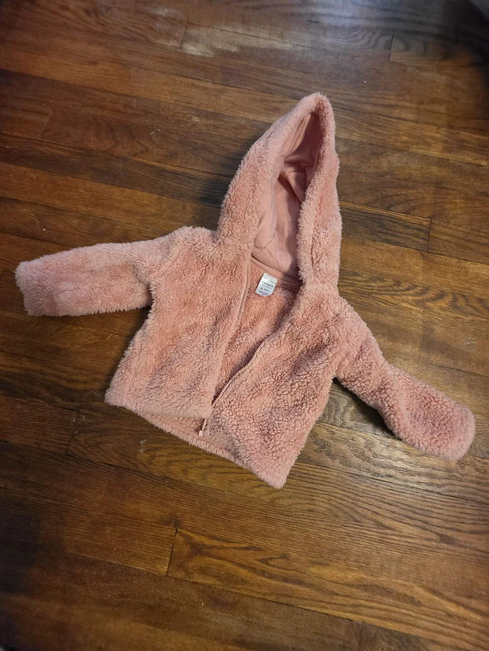 GAP Plush Sherpa Hoodie in Coral Peach